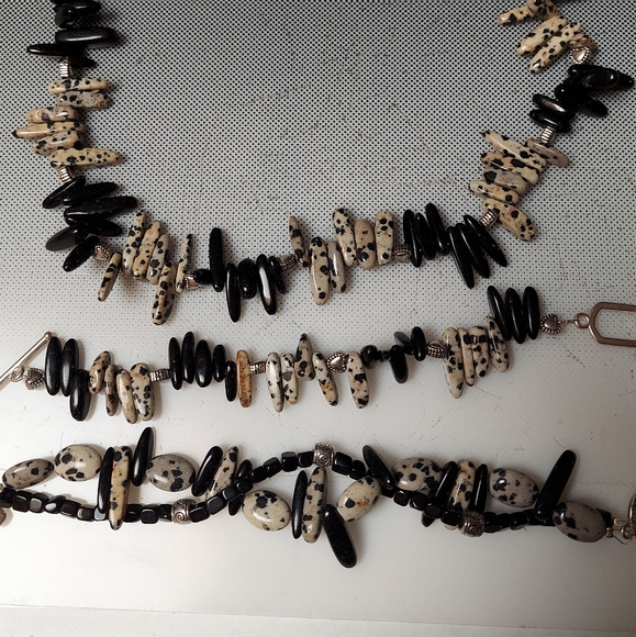 Dalmation power jasper necklace and two bracelets your choice - Picture 2 of 2